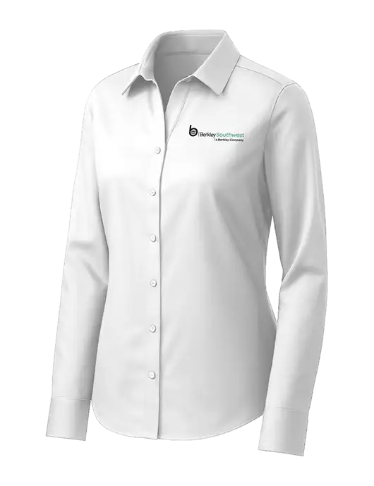 Brooks Brothers Womens White Wrinkle-Free Stretch Pinpoint Shirt w/Berkley SW logo