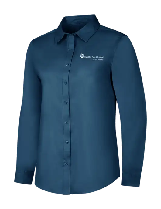 Light Navy Womens Long Sleeve Superpro React Twill Shirt w/Berkley SW logo