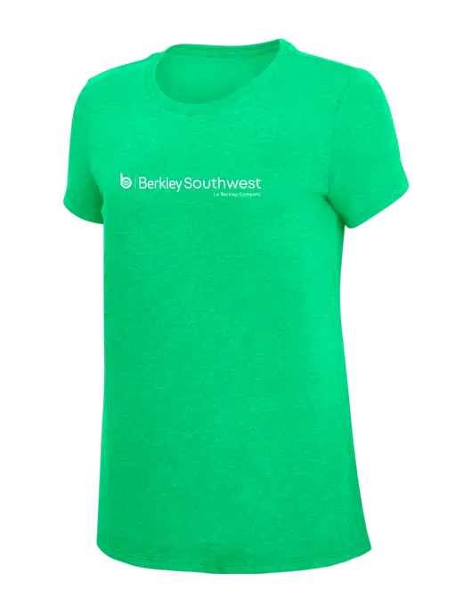 Womens Simply Soft Green Frost 4.5oz Poly/Combed Ring Spun Cotton T-Shirt w/Berkley SW logo
