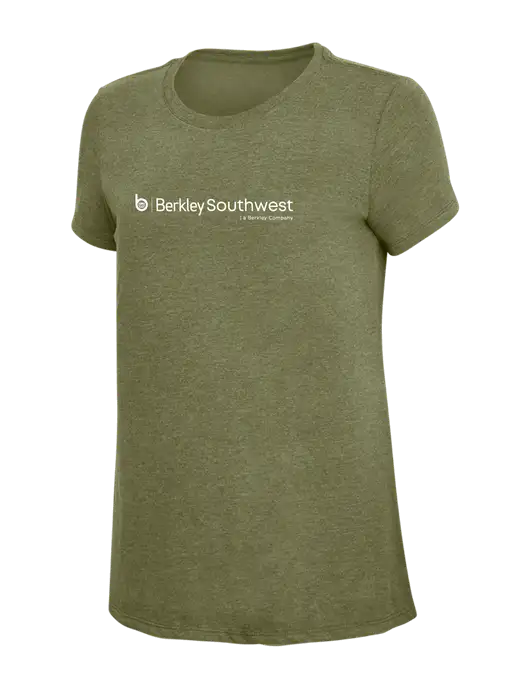 Womens Simply Soft Military Green Frost 4.5oz Poly/Combed Ring Spun Cotton T-Shirt
 w/Berkley SW logo