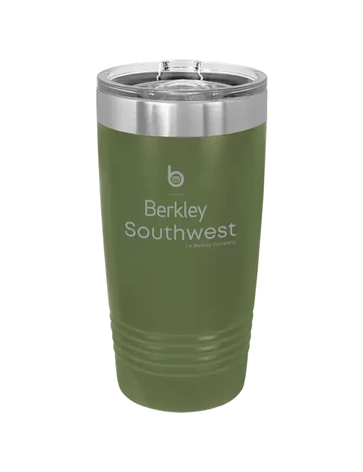 Polar Camel 20 oz Powder Coated Military Green Vacuum Insulated Tumbler w/Berkley SW logo