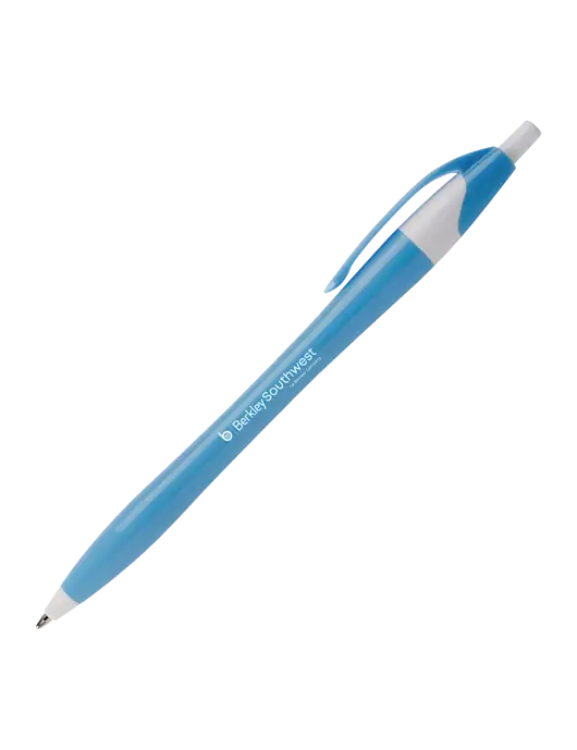 Novella Light Blue/White Breeze Pen - Blue Ink w/Berkley SW logo