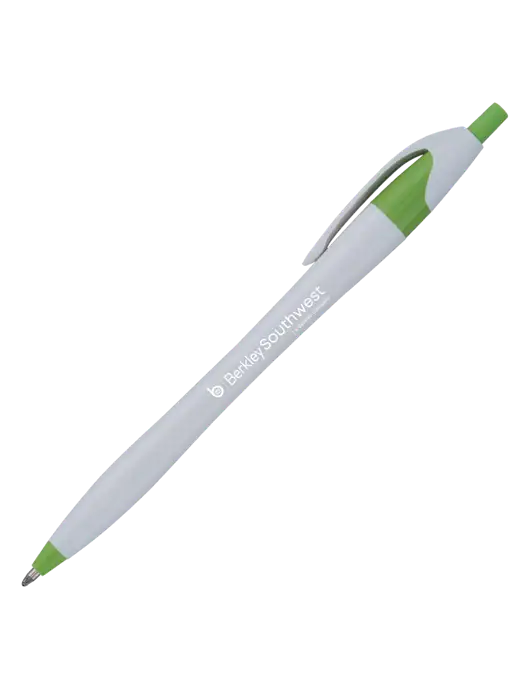 Novella Lime Green/White Splash Pen - Blue Ink w/Berkley SW logo