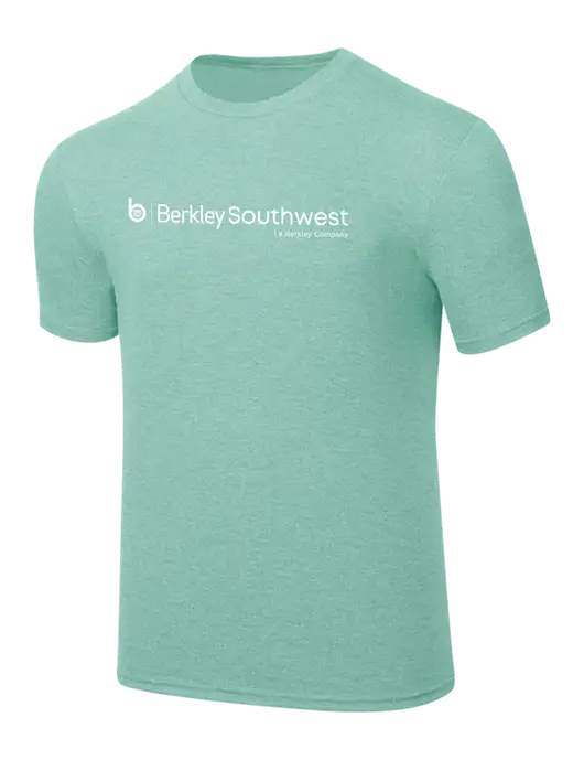 Simply Soft Heathered Sage 4.5oz  Poly/Combed Ring Spun Cotton T-Shirt w/Berkley SW logo