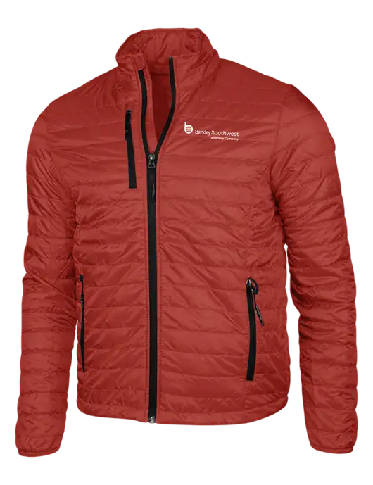 Dark Red Puffy Packable Jacket w/Berkley SW logo