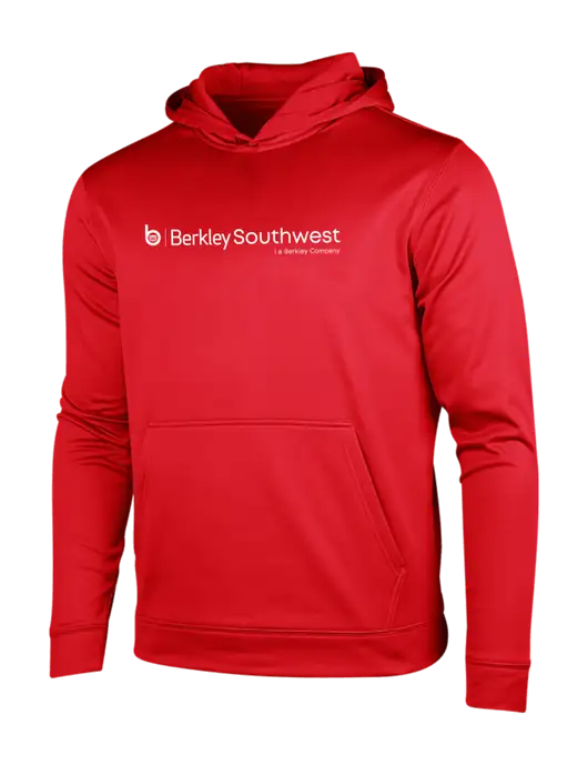 Deep Red Sport-Wick Fleece Hooded Pullover w/Berkley SW logo