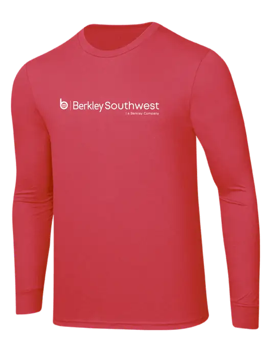 Simply Soft Long Sleeve Red Frost 4.5 oz, Poly/Combed Ring Spun Cotton T-Shirt w/Berkley SW logo