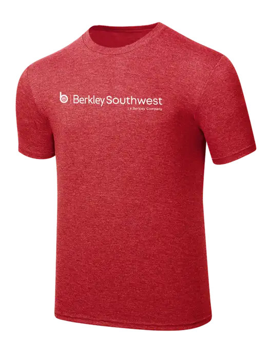 Simply Soft Red Frost 4.5oz  Poly/Combed Ring Spun Cotton T-Shirt w/Berkley SW logo