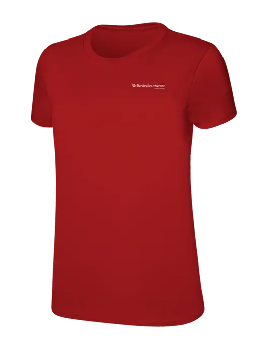 Womens Ring Spun Bright Red 4.5 oz T-Shirt w/Berkley SW logo