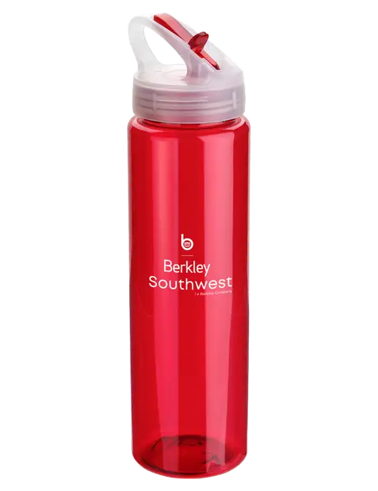 Buddy Red 32 oz PET Bottle with Flip Lid w/Berkley SW logo