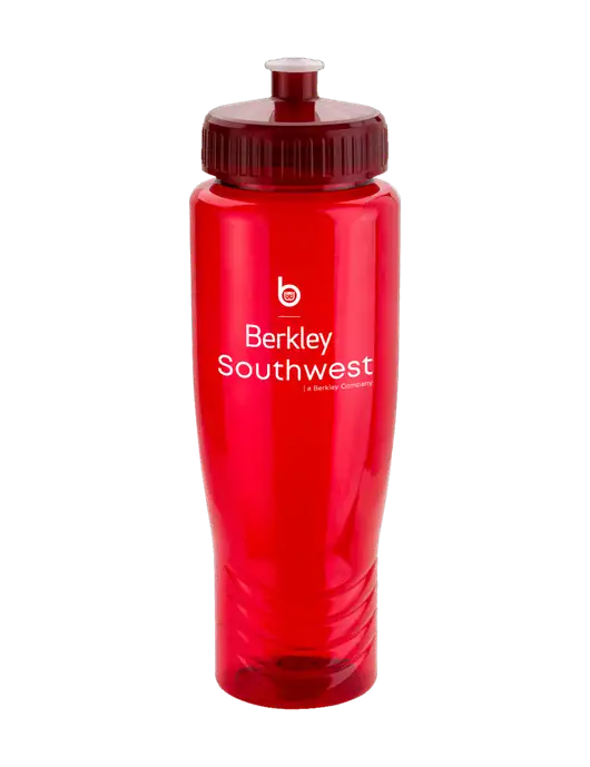 Roam Red 28 oz Eco-Polyclear Bottle with Push Pull Lid w/Berkley SW logo