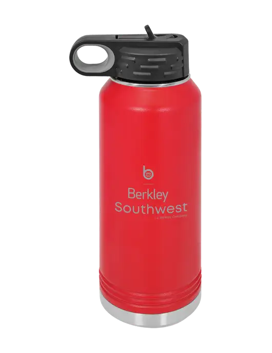 Polar Camel 32 oz Powder Coated Red Vacuum Insulated Water Bottle w/Berkley SW logo