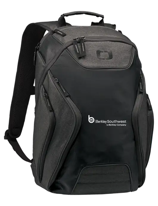 OGIO Black/Heather Grey Hatch Laptop Backpack
 w/Berkley SW logo