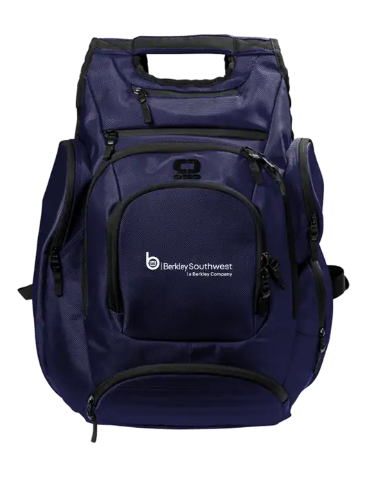 OGIO Navy Metro Ballistic Laptop Backpack w/Berkley SW logo